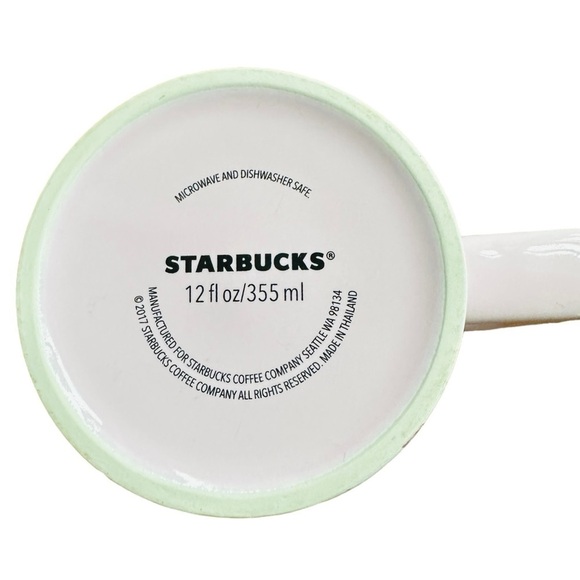 STARBUCKS 2017 PAINT SPLATTER PINK SQUARE HANDLE CERAMIC MUG - Picture 7 of 7